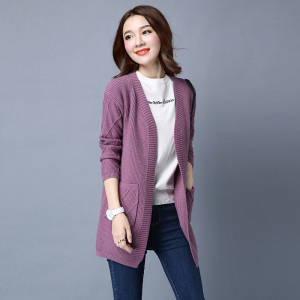 开身毛衣女针织衫中长款外套浅色开衫京东商城春装外穿薄款羊毛衣