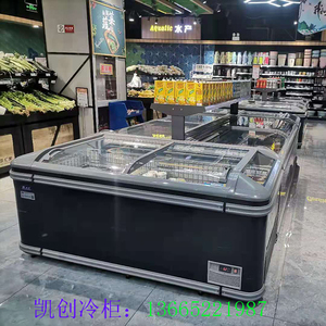 凯创冷柜商用大容量卧室冷柜超市无霜组合岛柜水饺雪糕冷冻展示柜