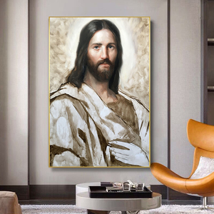 501人付款淘宝耶酥稣挂画像牧羊十字架客厅天主基督教装饰画油画客