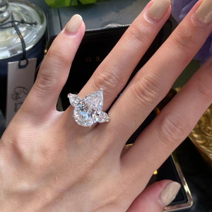 000人付款淘宝格拉夫graff平替2克拉鸽子蛋椭圆钻石镶钻戒指钻戒女