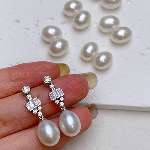 《月冕》凯特王妃同款水滴形淡水珍珠耳环925纯银优雅复古耳坠耳