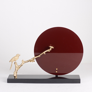 新中式禅意山水红色亚克力摆件创意样板间电视柜玄关书房软装饰品