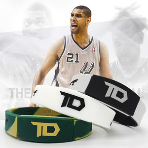 nba马刺队邓肯珍藏纪念版硅胶手镯环圈石佛篮球运动划扣夜光腕带