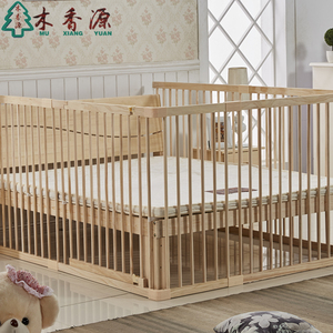 床护栏1.8米2床实木栏杆落地儿童游戏围栏宝宝婴儿床加高挡板通用