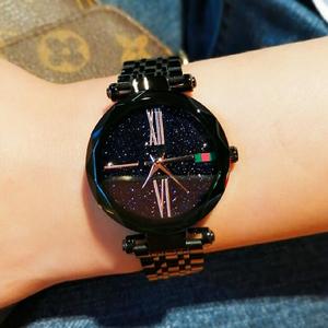 2024年新款韩国TT星空黑色潮流时尚大气防水网红款石英女士手表