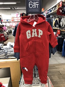 专柜采购 Gap婴儿2022新款连帽连体衣爬服520745宝宝洋气外穿哈衣