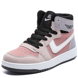 aj官网女鞋正版耐克空军一号女红色冬季休闲高帮鞋中帮板鞋学生