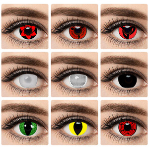 唯佳cosplay美瞳男女角色扮演显色万圣节盲人白黑红黄蓝绿紫色ly