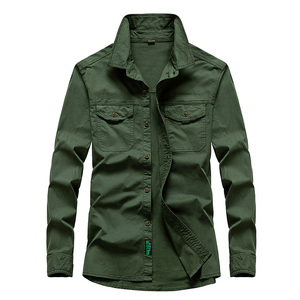 秋季户外纯棉耐磨特种兵长袖衬衫军工装男装工作服装薄款水洗衬衣