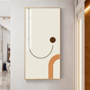 现代简约入户门玄关装饰画竖版走廊过道北欧抽象客厅落地墙壁挂画