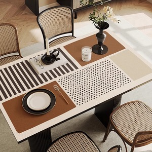 餐桌桌垫防水防油台布轻奢高级感北欧风格桌布客厅新款家用茶几垫