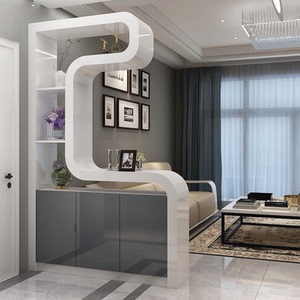 上海烤漆玄关柜门厅鞋柜弧形隔断组装拼色设计双面原创开门轻奢柜