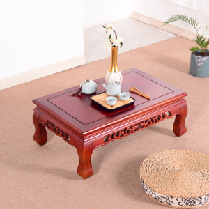 中式古典实木榻榻米飘窗桌老榆木炕桌炕几实木茶桌田园矮桌木质架