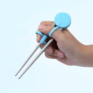 儿童训练筷子304不锈钢学习筷一二段左右手通用2 3 6岁宝宝练习筷