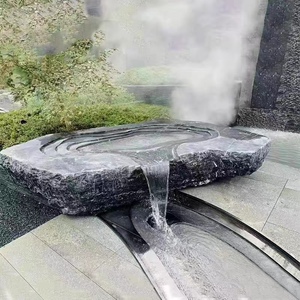 石雕水钵流水盆景观石天然石钵喷泉异形加工流水禅意石钵造景摆件
