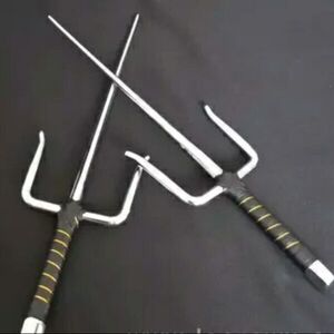 空手道短叉浪人叉双叉钢叉功夫尺忍者神龟三股叉铁叉武术精钢铁尺