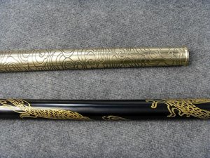 龙泉市宝剑兵器金箍棒峨眉棍棒实心纯铜手雕武术直棍镇宅 未开m