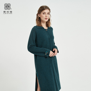 兰丝绘女装旗舰店纯山羊绒开衫女中长款春季新款羊绒柔软针织长衫