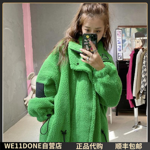正品代购we11done秋冬款羊羔毛摇粒绒长款毛绒welldone风衣外套女