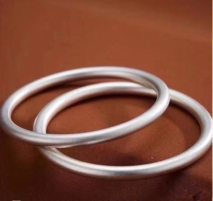 云南大理雪花银足银999银饰 古法工艺素圈古法银手镯多规格