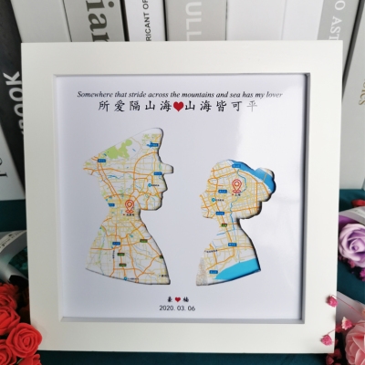 异地恋地图diy军恋元旦周年纪念情侣生日女友送男生妇女节礼物.