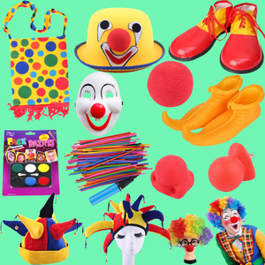 愚人节儿童节搞怪小丑假发搞笑表演眼镜红鼻子背包气球装饰道具