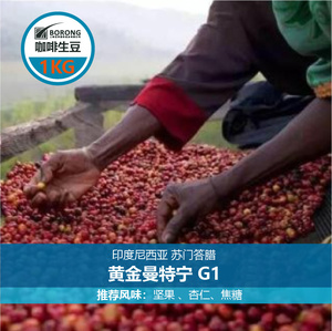 23年印尼苏门答腊黄金曼特宁G1咖啡生豆中深烘意式浓缩醇厚1kg