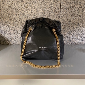 默默意大利Balenciaga巴黎世家新款垃圾袋包女包单肩斜挎链条包