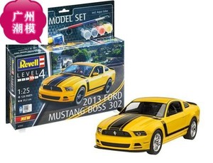 REVELL利华1/25车模2013 Ford Mustang Boss 302带胶水油漆 67652