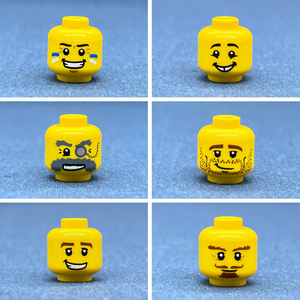 lego乐高人仔配件 黄色头 表情 脸 兔子大胡表情 络腮胡男生男性