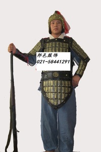 秦始皇演出服出租借秦朝兵马俑同款小兵盔甲秦汉将军士兵铠甲租赁