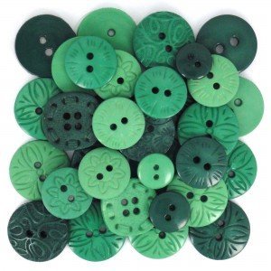 DIY布艺手工辅料 美国造型纽扣  圆扣子 绿色系 #60