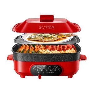 苏泊尔jd3424d808电火锅多功能煎烤机料理锅家用大容量烤涮一体锅