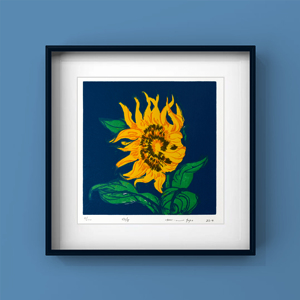 版画商店丨开雾 木刻分版套色 向日葵 限量手工 礼物  简约装饰画