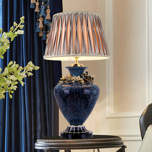 高度95cm特大号别墅客厅沙发角几台灯高级欧式奢华大气珐琅彩台灯