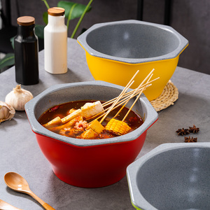 新款钵钵鸡盆密胺八角碗冒菜碗仿瓷串串香专用大号餐具碗创意深盆