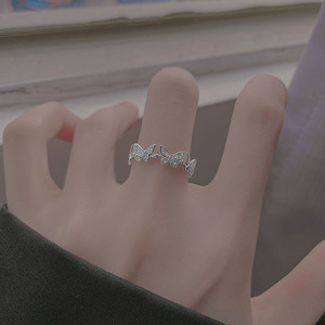 925纯银蝴蝶戒指女小众设计开口指环2022年新款潮时尚个性食指戒