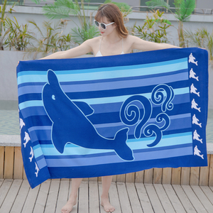 加大加厚印花浴巾游泳温泉吸水运动毛巾男女超细纤维沙滩巾便捷