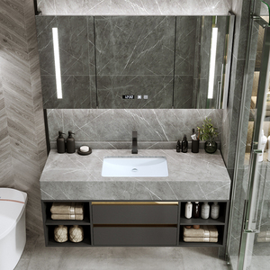 轻奢大理石浴室柜组合现代简约洗手洗脸盆小户型卫生间洗漱台套装