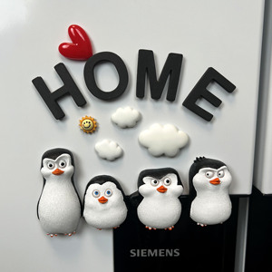 马达加斯加的企鹅冰箱贴可爱卡通磁力贴立体磁贴入户门洞洞板装饰