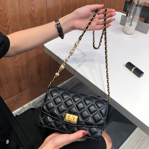 小黑包女斜挎链条简约