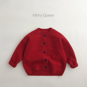 儿童红色针织毛衣男童女童韩版春秋毛衫婴儿小童宝宝洋气森系开衫
