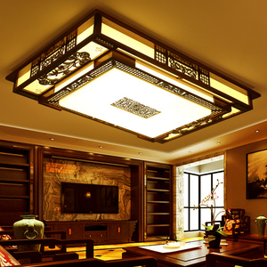 中式客厅大灯长方形2021年新款中国风格实木灯具套餐新中式吸顶灯