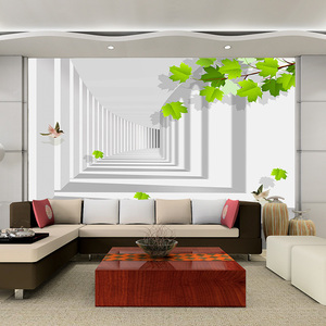 18D立体电视背景墙纸现代简约客厅沙发无缝墙布空间延伸壁纸壁画