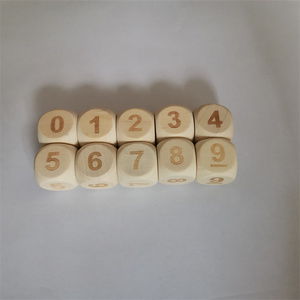 激光镭射2CM木骰子六面同数字0-9创意教学学习用具助学木色子玩具