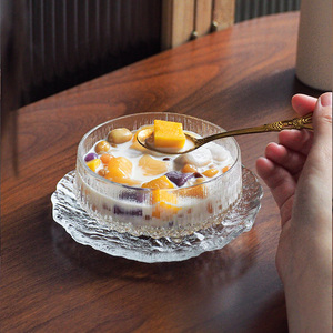 索厨冰晶银耳汤碗套装日式水晶玻璃餐具透明甜品碗水果沙拉燕窝碗
