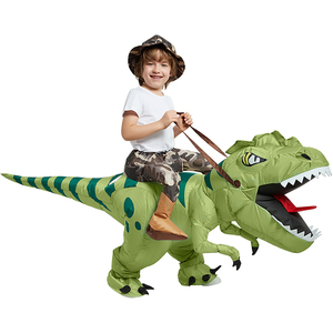 万圣节儿童服装搞怪动物恐龙坐骑玩具充气霸王龙小恐龙衣服儿童男