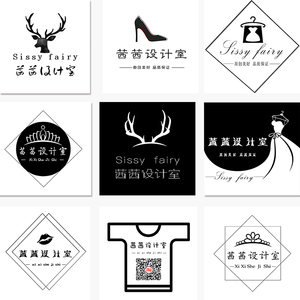 茜茜网店时尚通用女装鞋淘宝店标微商头像黑白简约欧美风头像设计