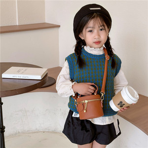 韩版儿童包包女2024新款时尚女童手提斜挎包洋气迷你水桶包零钱包