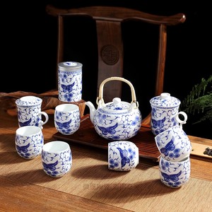 景德镇陶瓷茶具青花瓷高品质茶壶茶叶罐子过滤杯组家用待客礼盒装